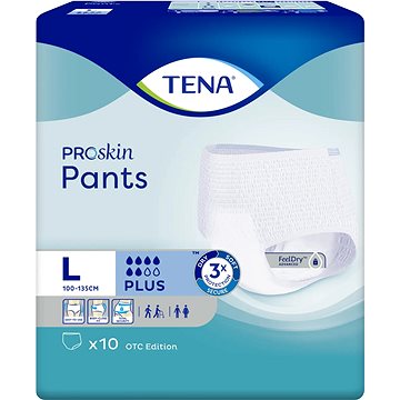 

Tena Pants Plus Large kalhotky absorpční natahovací, boky 100-135 cm, 10 ks