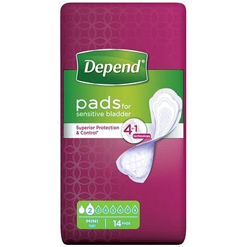 

Vložky Depend Mini 185 ml, 14 ks