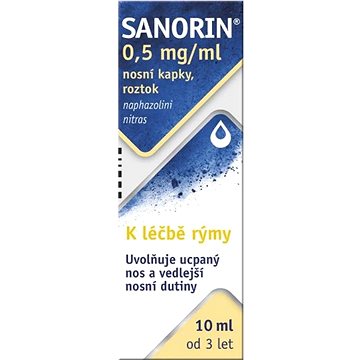 

Sanorin 0,5 mg/ml nosní kapky, roztok 1 × 10 ml