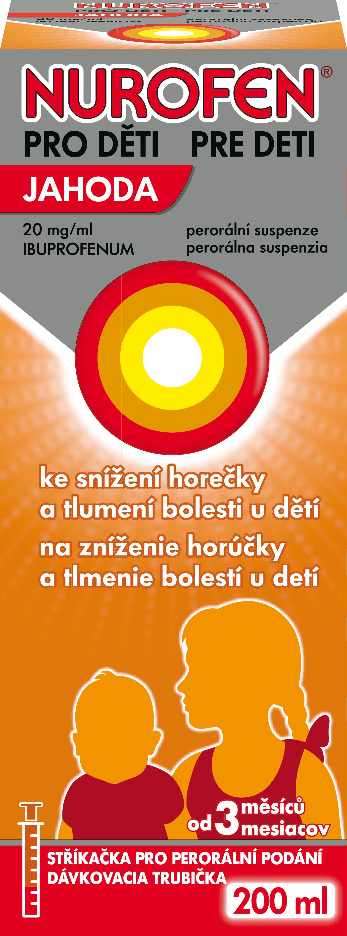 

Nurofen pro děti jahoda 20 mg/ml, suspenze 200 ml