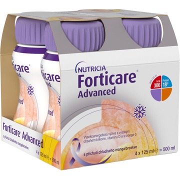 

Forticare Advanced s příchutí chladivého manga a broskve 4 × 125 ml