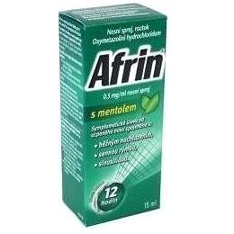 

Afrin s mentolem 0,5 mg/ml nosní sprej 15 ml