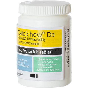 

Calcichew D3 500 mg/200 IU 60 žvýkacích tablet