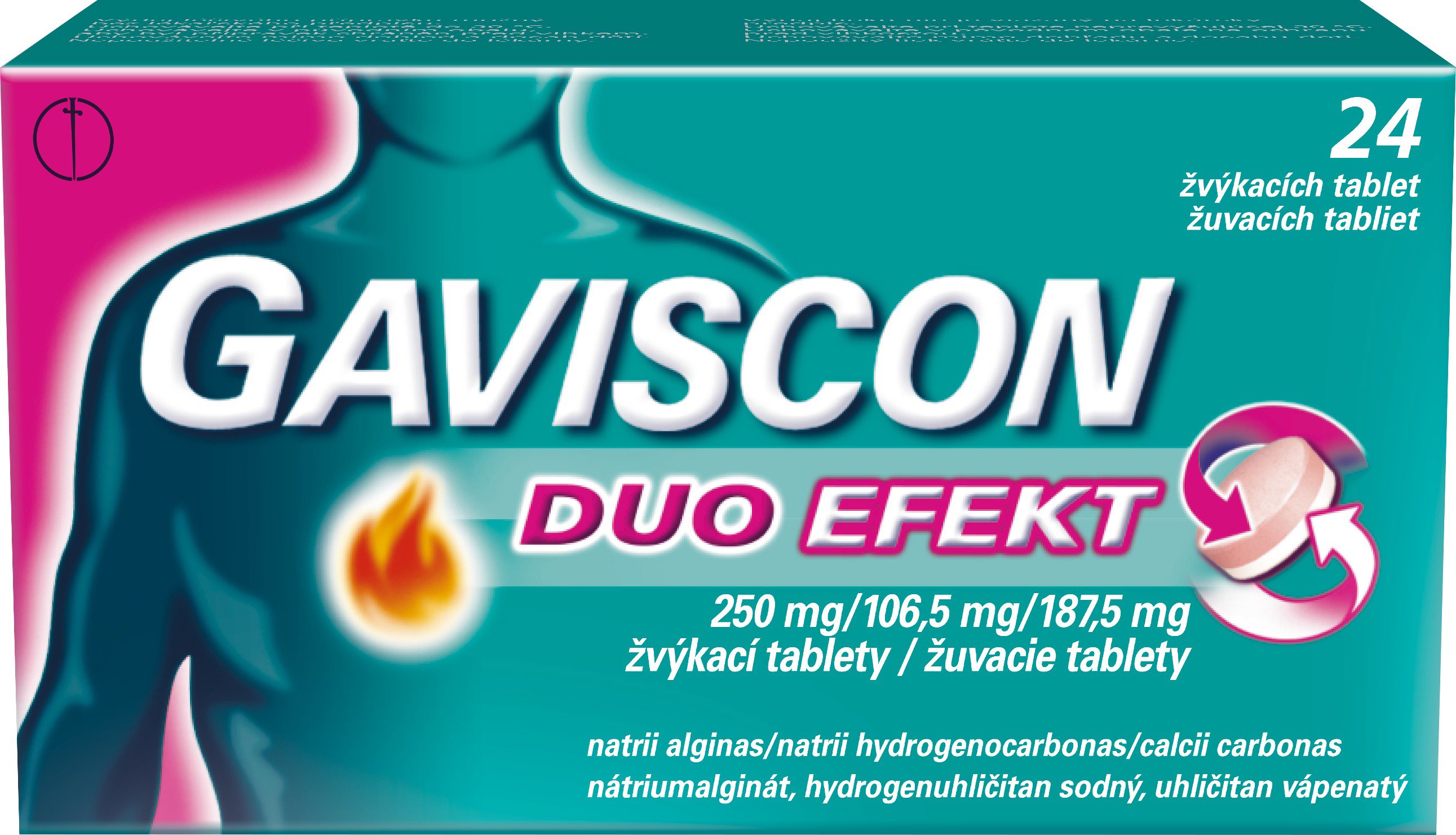 

Gaviscon Duo Efekt 24 žvýkacích tablet