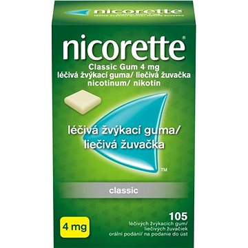 

Nicorette Classic Gum 4 mg léčivá žvýkací guma 105 žvýkaček