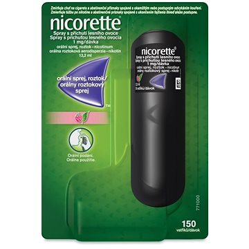 

Nicorette Spray s příchutí lesního ovoce 1 mg/dávka orální sprej, roztok 13,2 ml