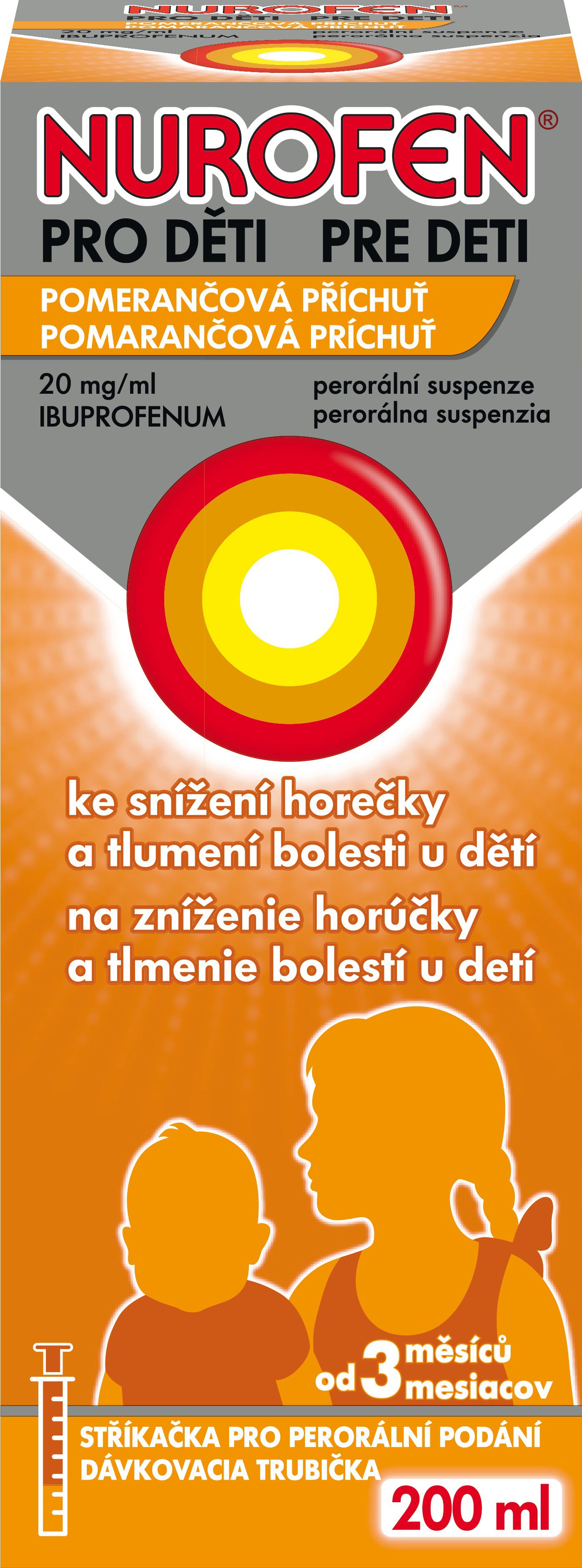 

Nurofen pro děti 20 mg/ml pomeranč suspenze 200 ml