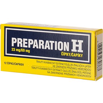 

Preparation H 23mg/69 mg, čípky pro léčbu hemoroidů 12 ks