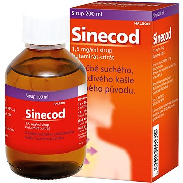

Sinecod 1,5 mg/ml, sirup proti suchému kašli 200 ml