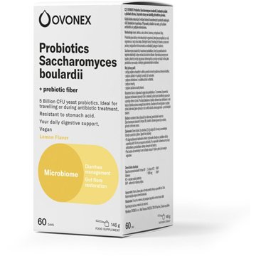 

Ovonex Probiotika Saccharomyces boulardii, citrónová příchuť, 146 g