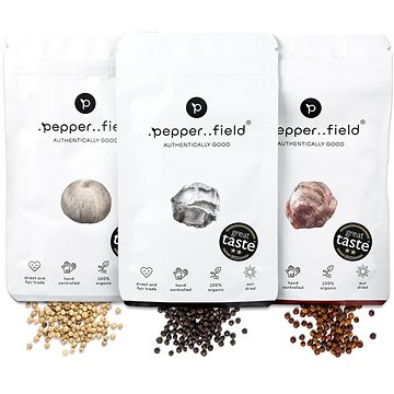 

.pepper..field Kampotský pepř černý, červený a bílý - STARTERPACK (3 × 20 g)