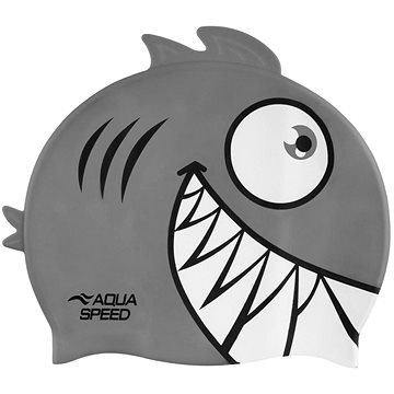 

Aqua-Speed Dětská plavecká čepice Pirana - šedá