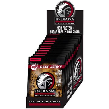 

Indiana Jerky hovězí Hot & Sweet 375g - display (15 x 25g)