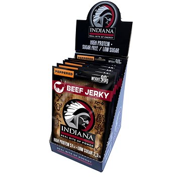 

Indiana hovězí Peppered 720g display (8 x 90g)