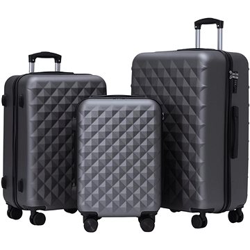

ROWEX Extra odolný cestovní kufr s TSA zámkem Crystal, šedočerná, set kufrů (3 ks)