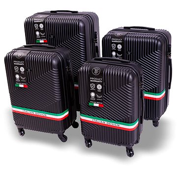 

BERTOO cestovní kufr Milano - černý set 4v1