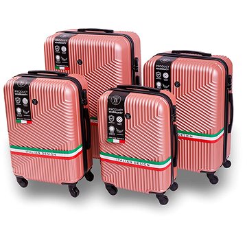 

BERTOO cestovní kufr Milano - růžový set 4v1