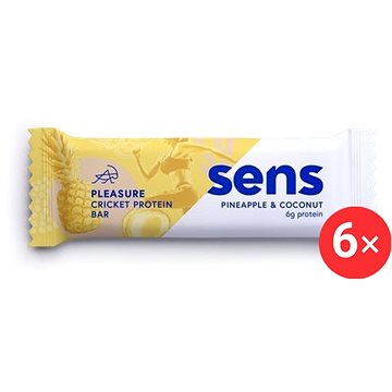 

SENS Pleasure Protein tyčinka s cvrččí moukou, 6 x 60g, ananas & kokos