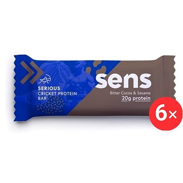 

SENS Serious Protein tyčinka s 20g bílkovin a cvrččí moukou, 6 x 40g, hořké kakao a sezam