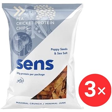 

SENS Protein chipsy s cvrččím proteinem 3 x 80g, mák a mořská sůl