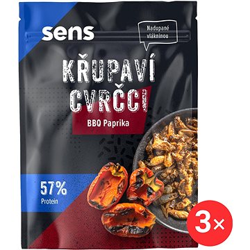 

SENS Křupaví & pražení cvrčci - BBQ Paprika 3 x 16 g