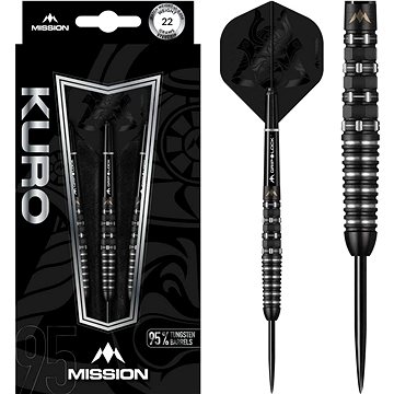 

Šipky Mission steel Kuro M3 22g, black, 95% wolfram