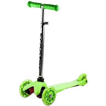 

Koloběžka tříkolová MINI SCOOTER se svítícími kolečky, zelená