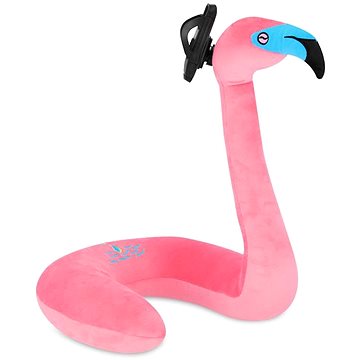 

Spokey Serpente dětský cestovní polštářek ve tvaru plameňáka s držákem na telefon