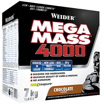 

Weider Mega Mass 4000, 7kg, čokoláda