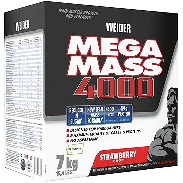

Weider Mega Mass 4000, 7kg, jahoda