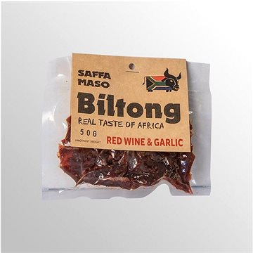 

SAFFA MASO Sušené hovězí maso Biltong Red wine & Garlic 50 g