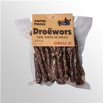

SAFFA MASO Sušené hovězí klobásky Chilli Droëwors 250 g