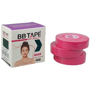 

BB Tape tejp na obličej pruhy 1,7 cm růžová 1 ks