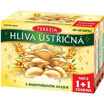 

TEREZIA Hlíva ústřičná s rakytníkovým olejem 60 + 60 kapslí - Limitovaná edice