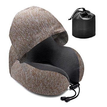 

Take it shop Cestovní polštář z paměťové pěny s integrovanou kapucí, kávový