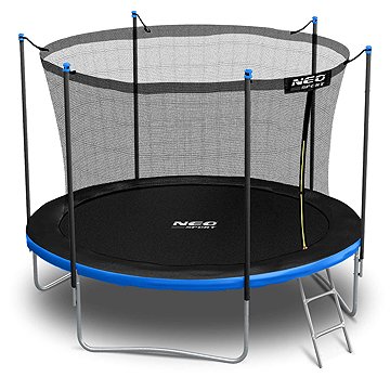 

Neo-Sport Zahradní trampolína 6 stop / 183 cm s vnitřní sítí a žebříkem, čorno - modrá