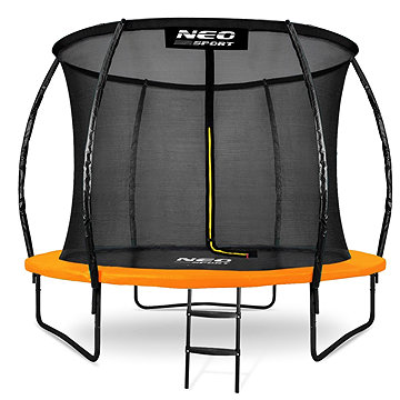 

Neo-Sport Profilovaná zahradní trampolína 8 stop / 252 cm s vnitřní sítí, oranžová
