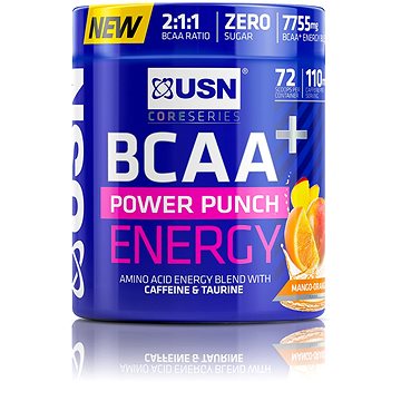 

USN BCAA+ Power Punch Energy, 400g, mango a pomeranč