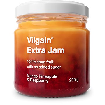 

Vilgain Extra džem mango s ananasem a malinami bez přidaného cukru 200 g
