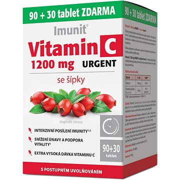 

Imunit Vitamin C 1200 mg URGENT se šípky 90+30 tablet