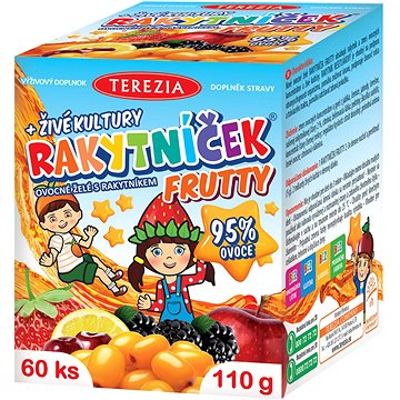 

RAKYTNÍČEK Frutty ovocné želé + živé kultury 60 ks