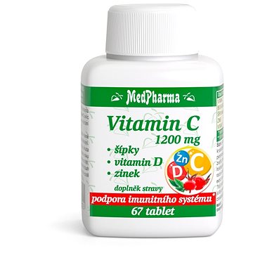 

MedPharma Vitamin C 1200 mg - šípky, vitamin D, zinek - 67 tbl.