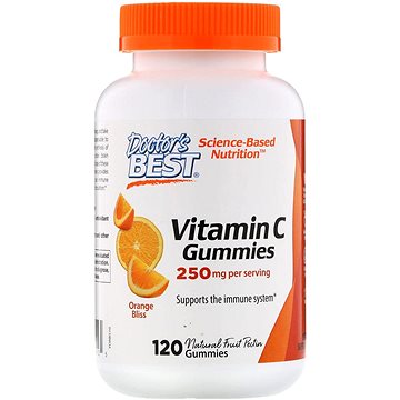 

Doctor's Best Vitamin C, 120 gumových vegan bonbónů s příchutí pomeranče