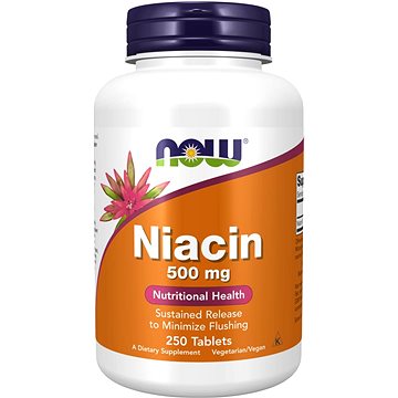 

NOW Foods Niacin (Vitamín B3), 500 mg, 250 tablet