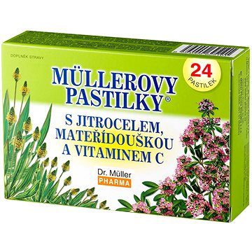 

Müllerovy pastilky s jitrocelem a mateřídouškou 24 ks