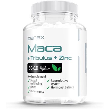 

Zerex Maca + Tribullus + Zinc, 60 kapslí