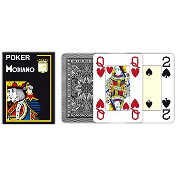 Modiano Texas Poker Size - 4 Jumbo Index - Profi plastové karty - černá