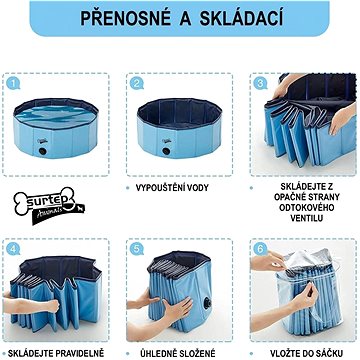 

Surtep Bazén pro psa - skládací, 60 × 20 cm, barva modrá
