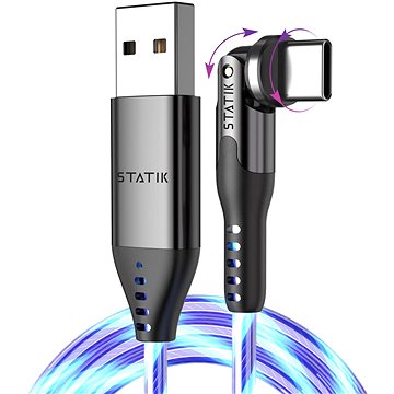 Statik PowerPivot svíticí USB-A > USB-C kabel (0,9m)