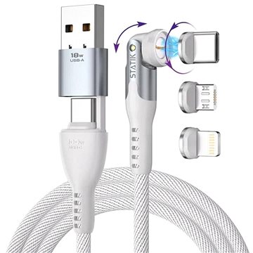 

Statik 360 2.0 USB kabel (1,8m) s magnetickými koncovkami - bílá